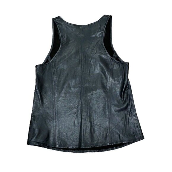 Joie Sz S Tank Top Sleeveless Leather Shell Black - Picture 2 of 7